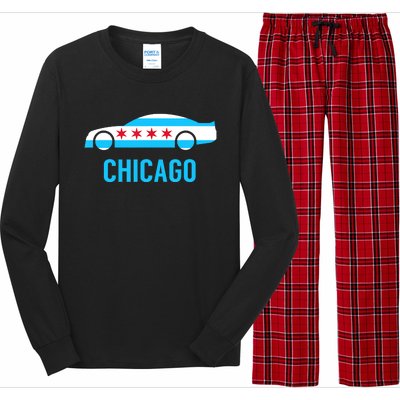 Chicago Flag Race Car Long Sleeve Pajama Set