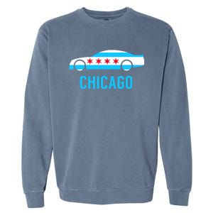 Chicago Flag Race Car Garment-Dyed Sweatshirt