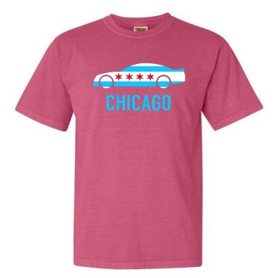 Chicago Flag Race Car Garment-Dyed Heavyweight T-Shirt