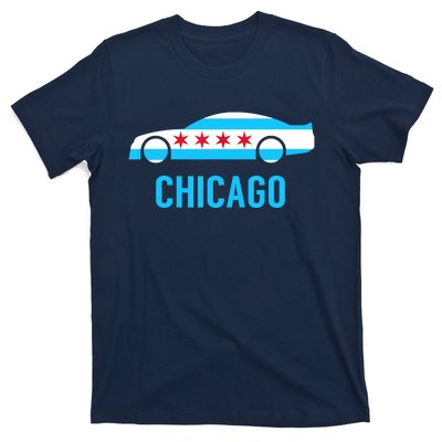 Chicago Flag Race Car T-Shirt