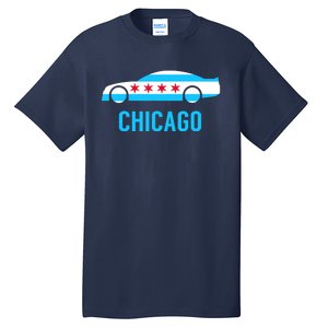 Chicago Flag Race Car Tall T-Shirt