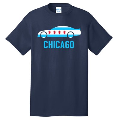 Chicago Flag Race Car Tall T-Shirt