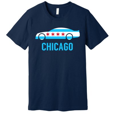 Chicago Flag Race Car Premium T-Shirt