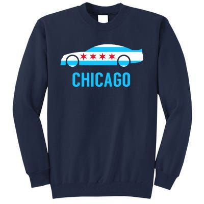 Chicago Flag Race Car Tall Sweatshirt