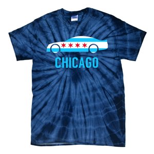 Chicago Flag Race Car Tie-Dye T-Shirt