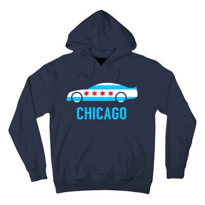 Chicago Flag Race Car Tall Hoodie