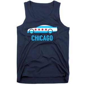 Chicago Flag Race Car Tank Top