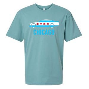 Chicago Flag Race Car Sueded Cloud Jersey T-Shirt