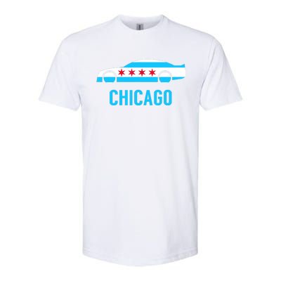 Chicago Flag Race Car Softstyle® CVC T-Shirt