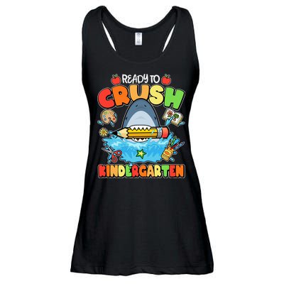 Cute Funny Ready To Crush Kindergarten School Shark Ladies Essential Flowy Tank