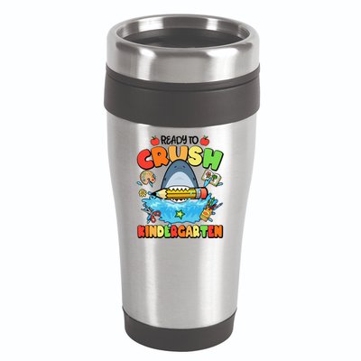 Cute Funny Ready To Crush Kindergarten School Shark 16oz Travel Tumbler