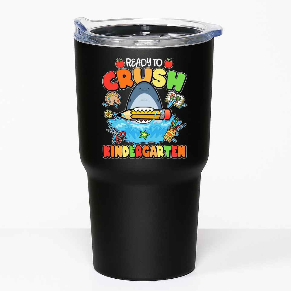 Cute Funny Ready To Crush Kindergarten School Shark Tumbler