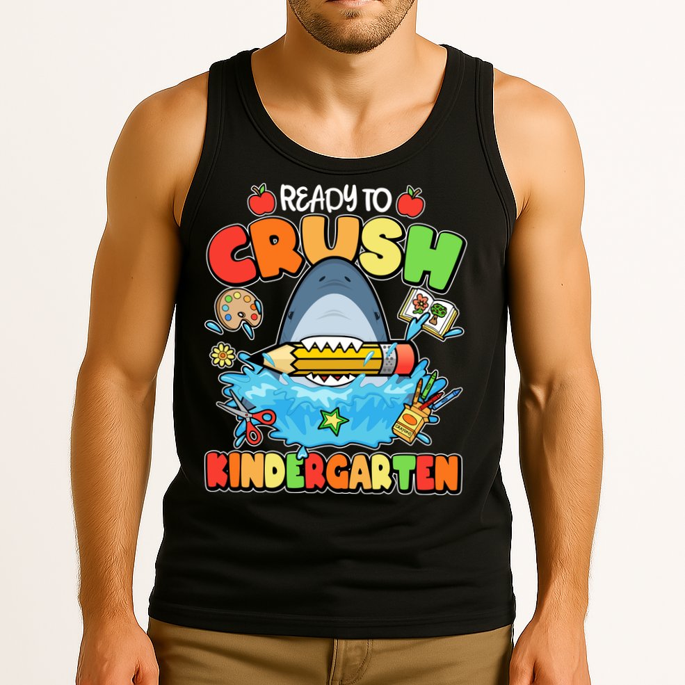 Cute Funny Ready To Crush Kindergarten School Shark Tank Top