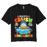 Cute Funny Ready To Crush Kindergarten School Shark Crop Top