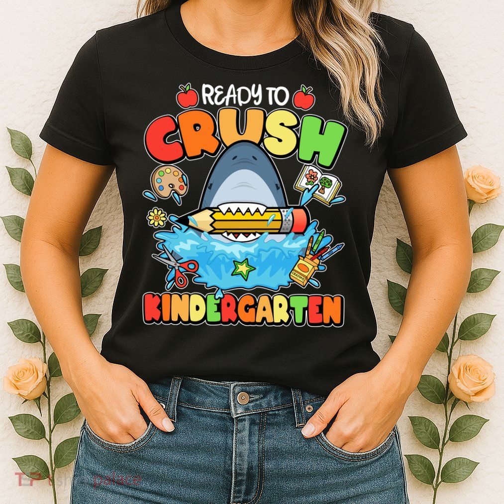 Cute Funny Ready To Crush Kindergarten School Shark Womens T-Shirt