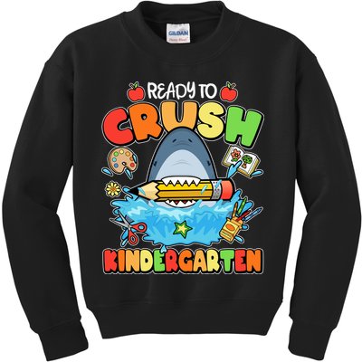 Cute Funny Ready To Crush Kindergarten School Shark Kids Sweatshirt