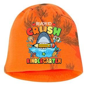 Cute Funny Ready To Crush Kindergarten School Shark Kati - Camo Knit Beanie