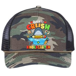 Cute Funny Ready To Crush Kindergarten School Shark Retro Rope Trucker Hat Cap