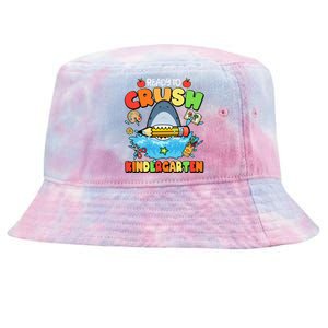 Cute Funny Ready To Crush Kindergarten School Shark Tie-Dyed Bucket Hat