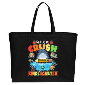 Cute Funny Ready To Crush Kindergarten School Shark Cotton Canvas Jumbo Tote