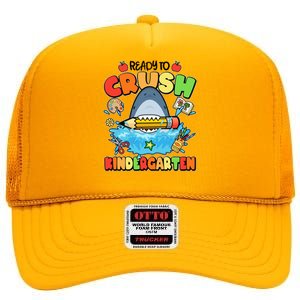 Cute Funny Ready To Crush Kindergarten School Shark High Crown Mesh Back Trucker Hat