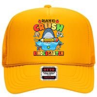 Cute Funny Ready To Crush Kindergarten School Shark High Crown Mesh Back Trucker Hat