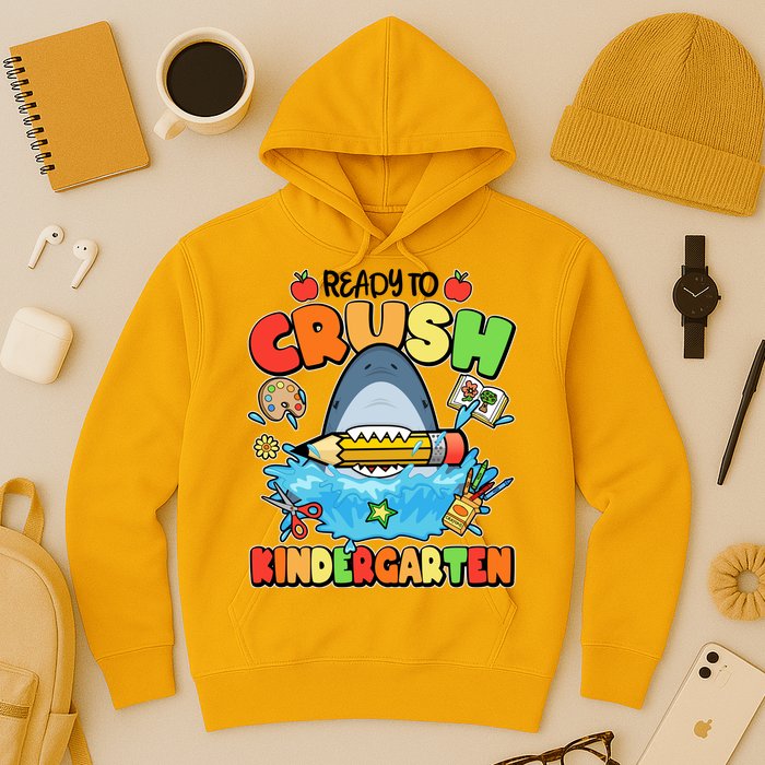 Cute Funny Ready To Crush Kindergarten School Shark Hoodie