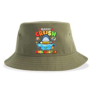 Cute Funny Ready To Crush Kindergarten School Shark Sustainable Bucket Hat