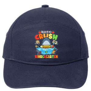 Cute Funny Ready To Crush Kindergarten School Shark 7-Panel Snapback Hat