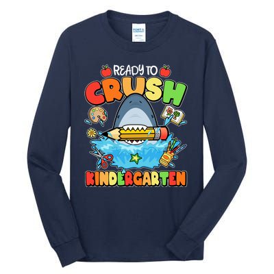 Cute Funny Ready To Crush Kindergarten School Shark Tall Long Sleeve T-Shirt