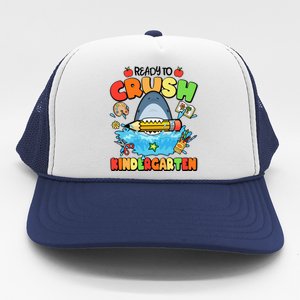 Cute Funny Ready To Crush Kindergarten School Shark Trucker Hat