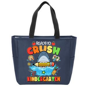 Cute Funny Ready To Crush Kindergarten School Shark Zip Tote Bag