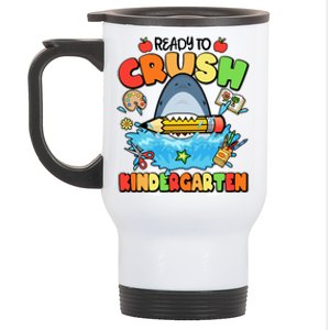 Cute Funny Ready To Crush Kindergarten School Shark Stainless Steel Travel Mug