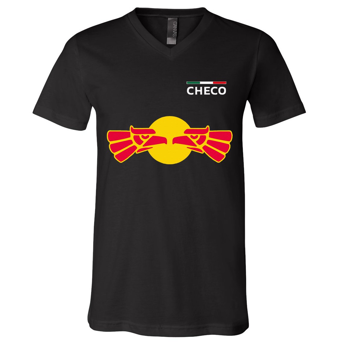 Checo Formula Racing Driver Fan Team Funny Hecho En Mexico V-Neck T-Shirt