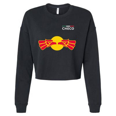 Checo Formula Racing Driver Fan Team Funny Hecho En Mexico Cropped Pullover Crew