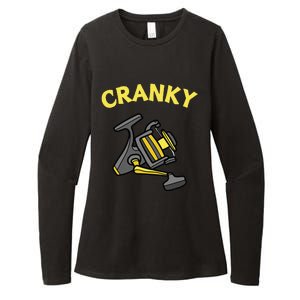 Cranky Fishing Reel Pun Humor Fishermen Womens CVC Long Sleeve Shirt