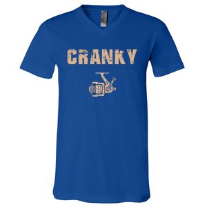 Cranky Fishing Reel V-Neck T-Shirt