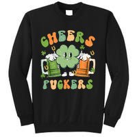 Cheers Fuckers Retro Beer Drinking Team Lucky Clover Saint Patrick's Day Sweatshirt