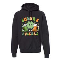 Cheers Fuckers Retro Beer Drinking Team Lucky Clover Saint Patrick's Day Premium Hoodie