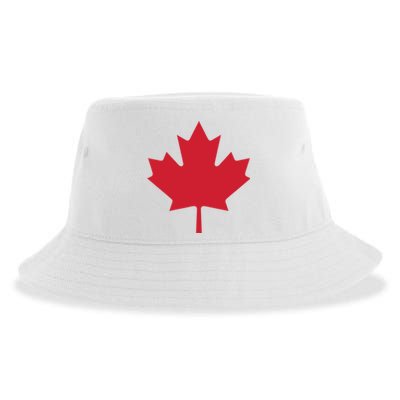 Canadian Flag Red Maple Leaf Canada Day Sustainable Bucket Hat