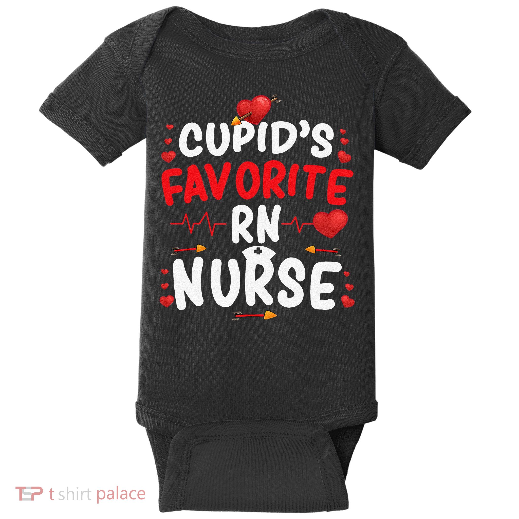 Cupid's Favorite RN Nurse Cute Valentine's Day Nurses Gifts Baby Bodysuit
