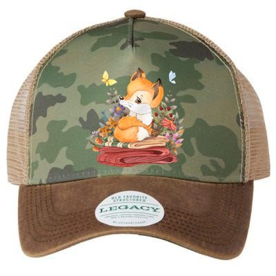 Cute Floral Restful Fox Butterfly Legacy Tie Dye Trucker Hat