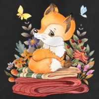 Cute Floral Restful Fox Butterfly Garment-Dyed Heavyweight T-Shirt
