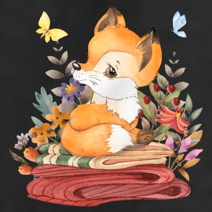 Cute Floral Restful Fox Butterfly Garment-Dyed Heavyweight T-Shirt