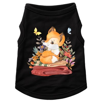 Cute Floral Restful Fox Butterfly Doggie Tank