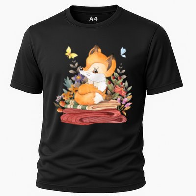 Cute Floral Restful Fox Butterfly Performance Shirt