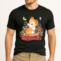 Cute Floral Restful Fox Butterfly Cooling Performance Crew T-Shirt
