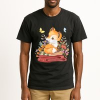Cute Floral Restful Fox Butterfly Tall T-Shirt