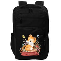 Cute Floral Restful Fox Butterfly Impact Tech Backpack