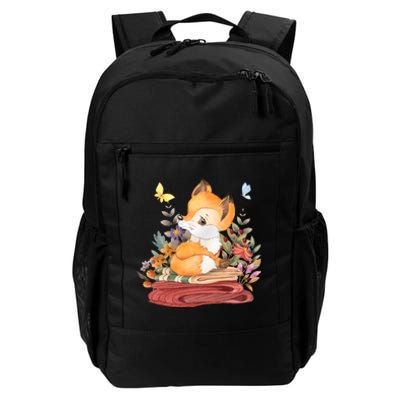 Cute Floral Restful Fox Butterfly Daily Commute Backpack